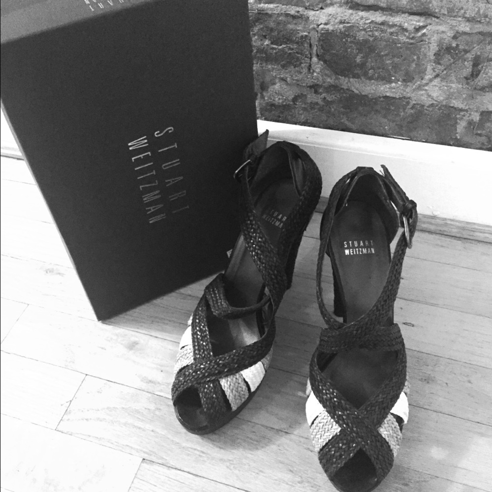 Woven sandal pumps